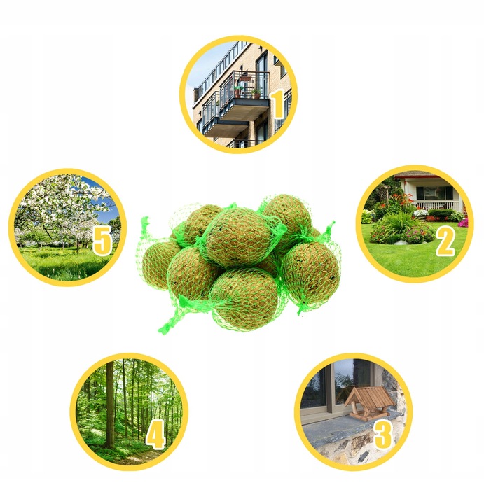 KULE TŁUSZCZOWE DLA PTAKÓW KARMA POKARM ZE SŁONECZNIK ZIARNO 30 SZTUK