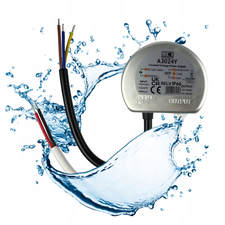 Zasilacz Do Taśmy LED 24V 30W 1A Stałonapięciowy Transformator DC IP66