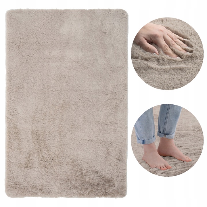 DYWAN PLUSZOWY MIĘCIUTKI RABBIT SHAGGY PLUSZ WŁOCHACZ FUTRO KRÓLIKA