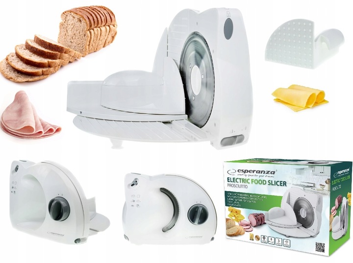 ELEKTRYCZNA KRAJALNICA PROSCIUTTO biała do pieczywa wędlin serów