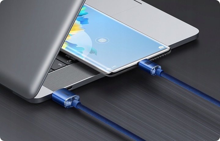 WZMACNIANY KABEL PRZEWÓD BASEUS USB USB-C 100W 6A 2M SZYBKIE ŁADOWANIE