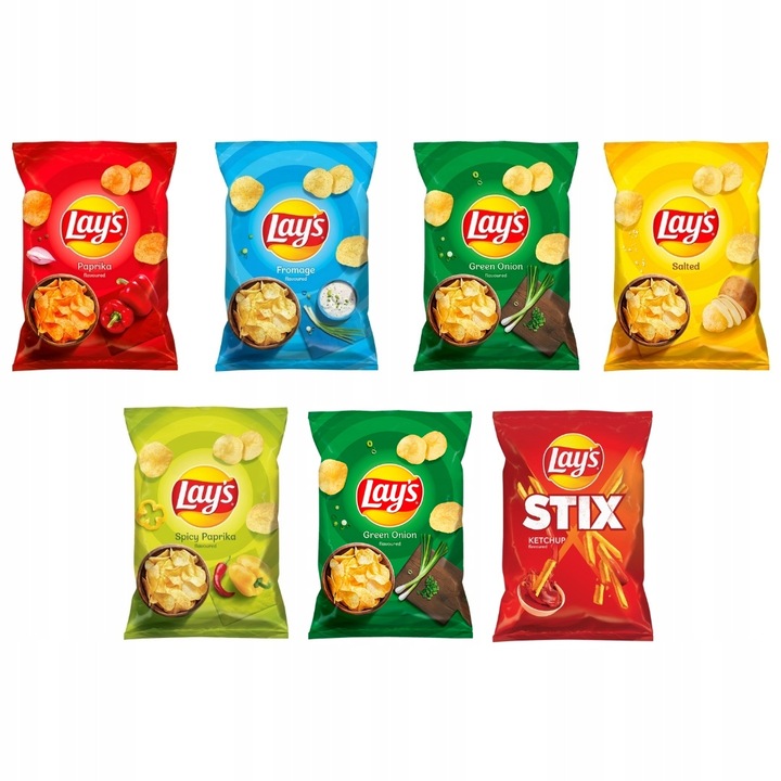 Chipsy Lay's ziemniaczane mix smaków MEGA ZESTAW 7x 130g