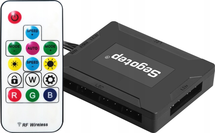 KONTROLER ARGB 5V + PILOT AŻ 10x ZŁĄCZ ARGB ZASILANIE SATA SEGOTEP
