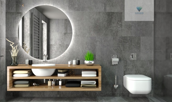 LUSTRO LED COB okrągłe 80 cm PODŚWIETLANE łazienkowe, uniwersalne IP67