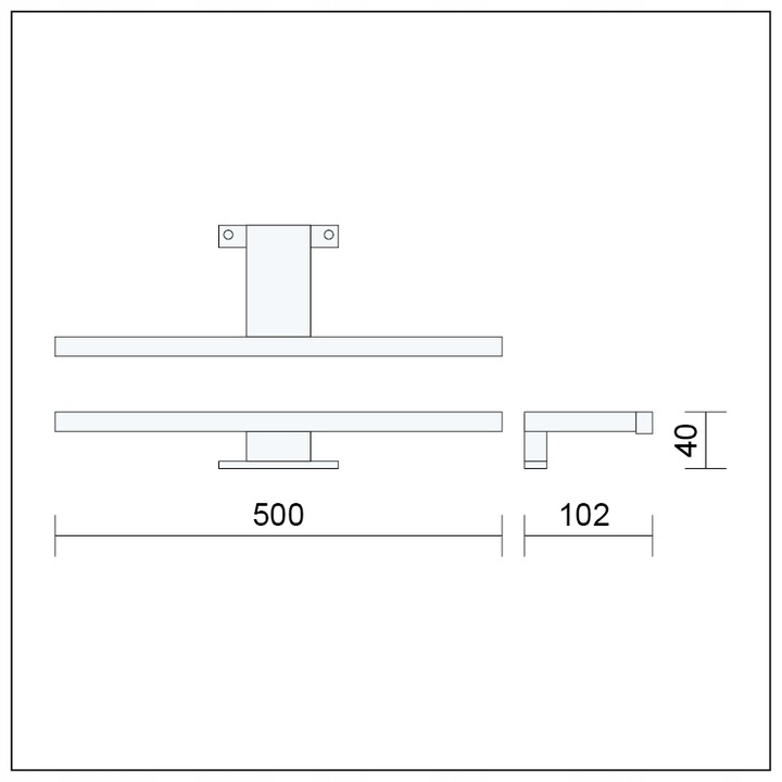 KINKIET LED LAMPA LED NA SZAFKĘ LUSTRO ŁAZIENKA 10W 50cm CZARNA