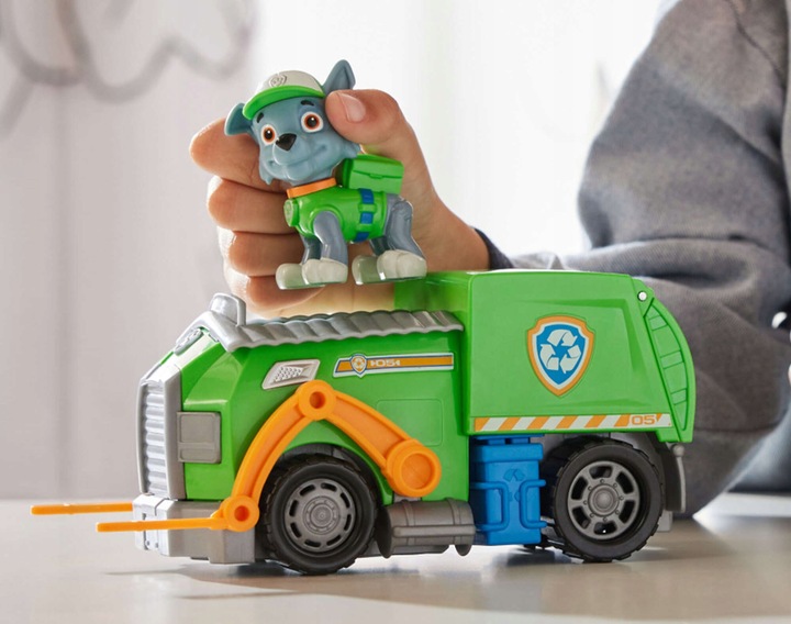 PSI PATROL 2W1 ŚMIECIARKA ROCKY FIGURKA POJAZD TRANSFORMUJĄCY ECO