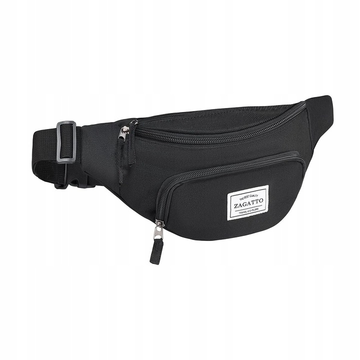 Nerka damska męska czarna saszetka na pasku sportowa biodrówka ZAGATTO