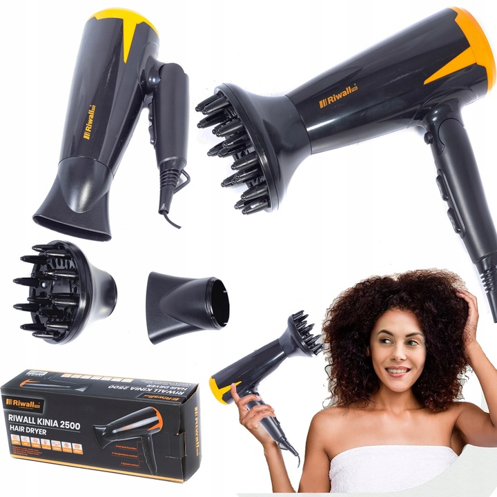 SUSZARKA DO WŁOSÓW RIWALL KINIA TURBO 90km/h +DYFUZOR +KONCETRATOR