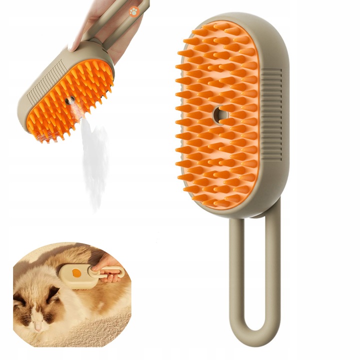 SZCZOTKA PAROWA DLA PSA KOTA ZWIERZĄT DOZOWNIK SIERŚĆ UCHWYT ELEKTRYCZNA