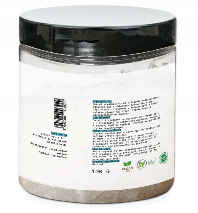 MENTOL KRYSTALICZNY KRYSZTAŁKI DO SAUNY AROMATERAPIA INHALACJE CZYSTY