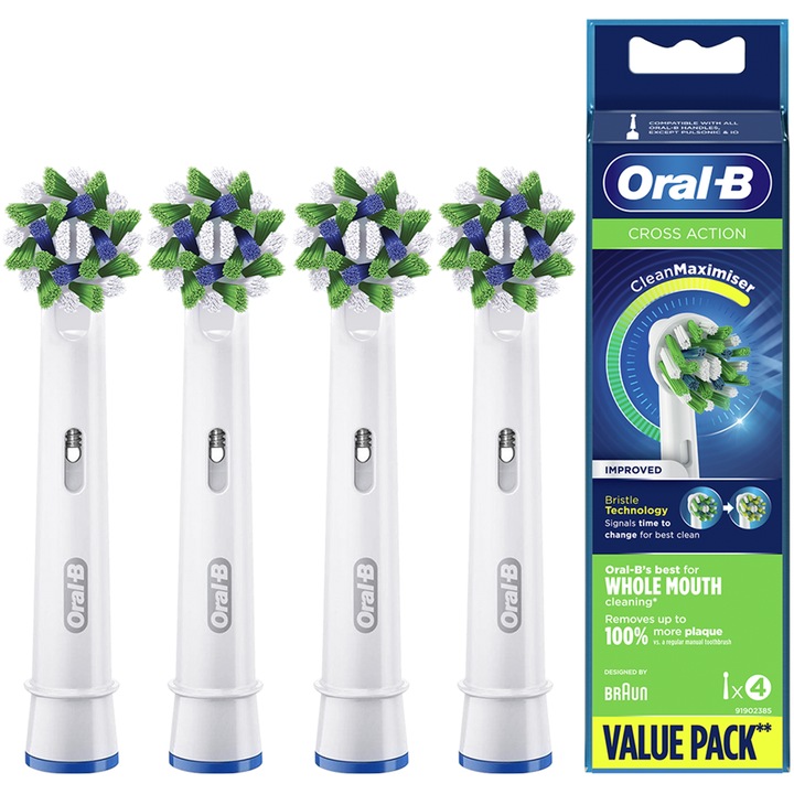 4x ORYGINALNA KOŃCÓWKA ORAL-B CROSS ACTION DO SZCZOTECZKI ELEKTRYCZNEJ