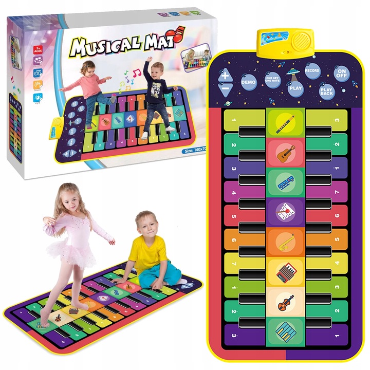 MATA MUZYCZNA XXL DO TAŃCZENIA GRA TANECZNA INTERAKTYWNA DLA DZIECI PIANINO