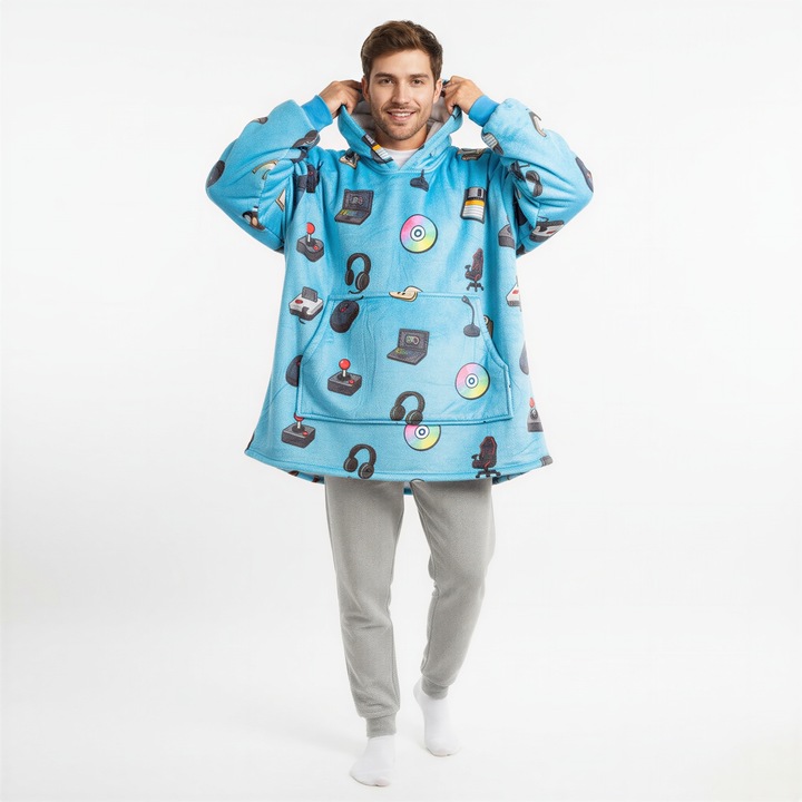 KOC BLUZA Gruba Kocobluza Oversize Futrzak XXL Męska Dla Chłopaka