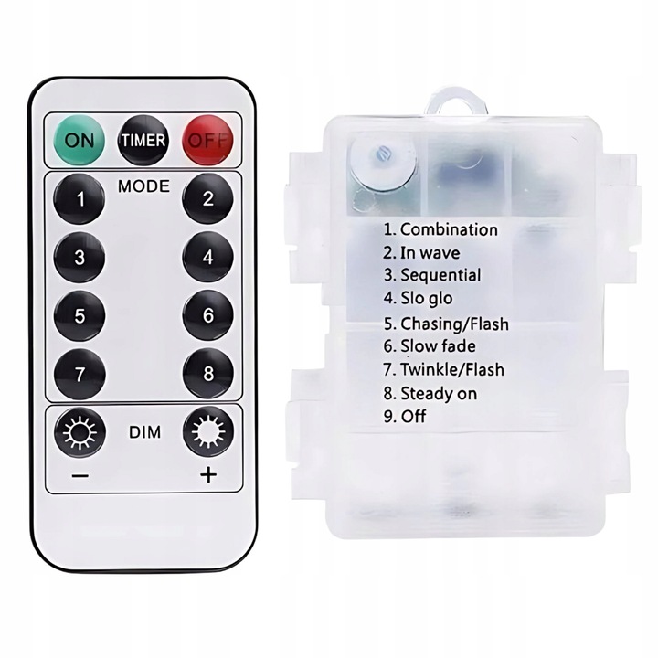 LAMPKI CHOINKOWE KULKI NA BATERIE PILOT 8 TRYBÓW CIEPŁY BIAŁY 120 LED 116