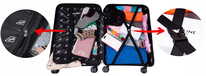 WALIZKA MAŁA NIEZNISZCZALNA KABINOWA RGL 4 PODWÓJNE KÓŁKA POLIPROPYLEN