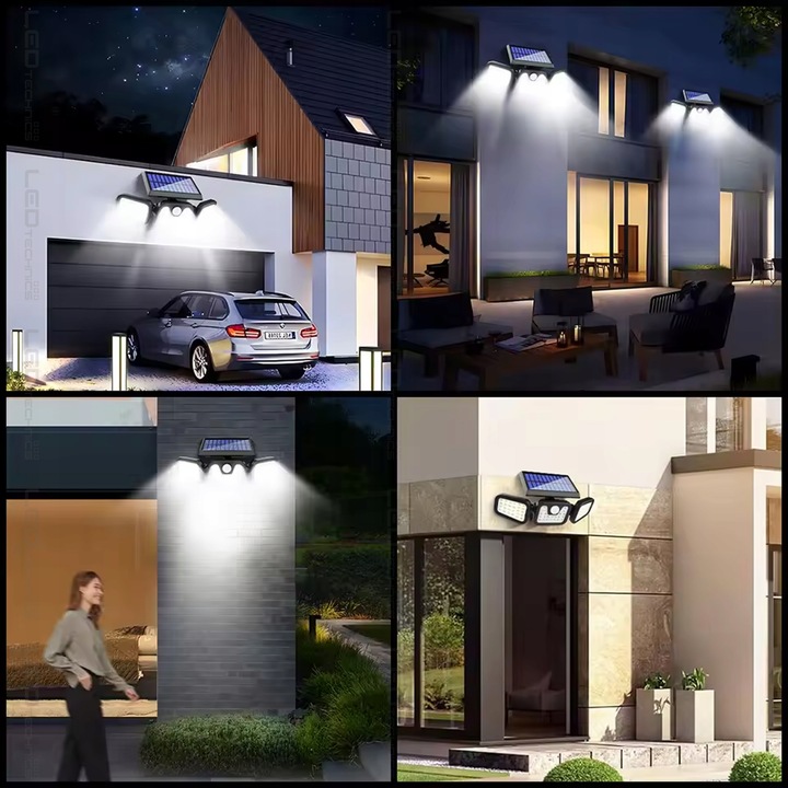 Naświetlacz solarny LED czujnik ruchu zmierzchu PIR Lampa zewnętrzna