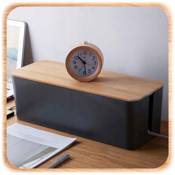 ORGANIZER NA KABLE POJEMNIK PUDEŁKO NA LISTWY KABLI PRZEWODY BOX DREWNO L