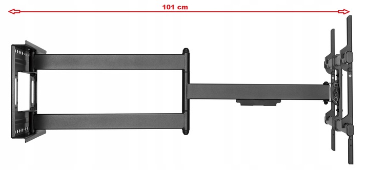 ULTRA MOCNY UCHWYT DO TV 43–80” Z MEGADŁUGIM WYSIĘGNIKIEM 101 cm