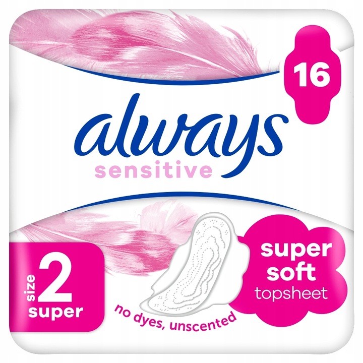 Always Ultra Sensitive Super podpaski ze skrzydełkami rozmiar 2, 16