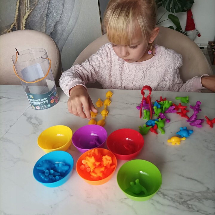 Tuba Dinozaurów Zestaw Dinozaury do Nauki Liczenia Kolorów Dinozaury Dzieci