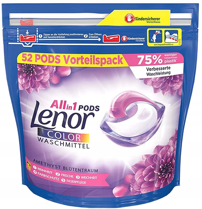 Lenor All-in-1 Amethyst kapsułki do prania kolorowego 52 szt DE