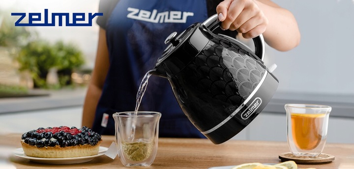 CZAJNIK ELEKTRYCZNY ZELMER BEZPRZEWODOWY PŁASKA GRZAŁKA CICHY 1,7L