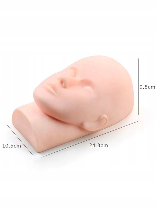 GŁÓWKA GŁOWA TRENINGOWA DO NAUKI PRZEDŁUŻANIA RZĘS SILIKONOWA + RZĘSY