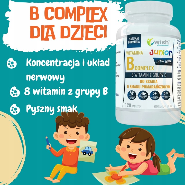 WITAMINA B Complex 50 JUNIOR DO SSANIA DLA DZIECI