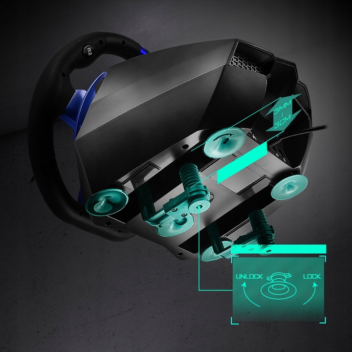 F111 FLASHFIRE Kierownica 900° PC/PS5/Switch z wibracjami 3 pedały 6 biegów