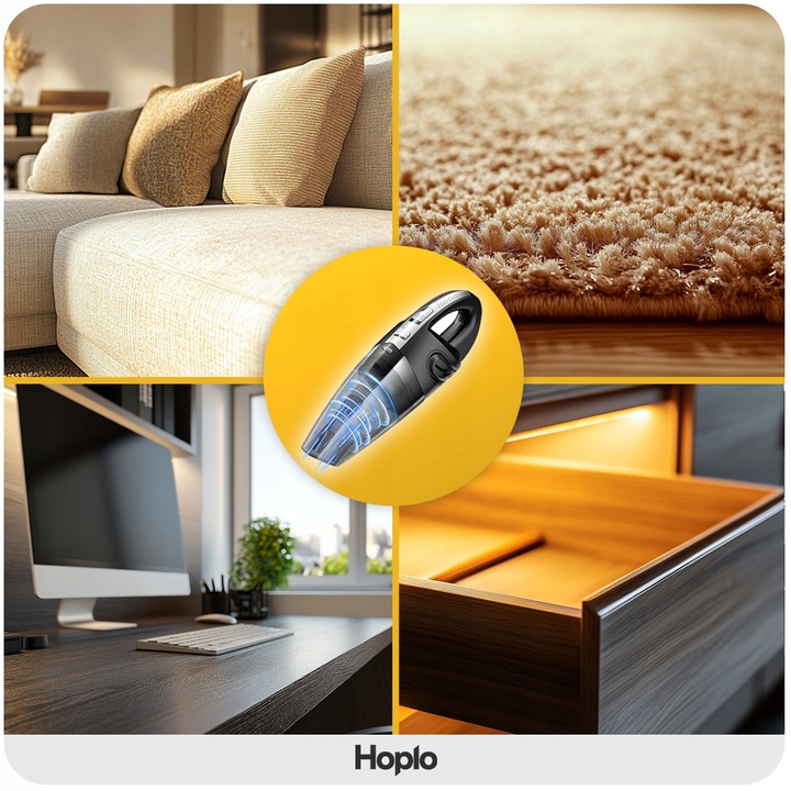 ODKURZACZ SAMOCHODOWY Bezprzewodowy AKUMULATOROWY Ręczny 120W HEPA