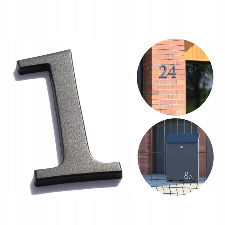 numer domu. numer na dom. cyfry na dom. tablica na dom. 3D premium grafit 1