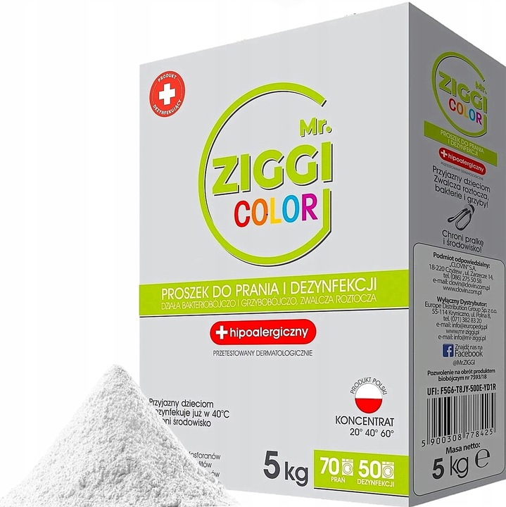 Mr. Ziggi Dezynfekujący proszek do prania kolorów 5 kg