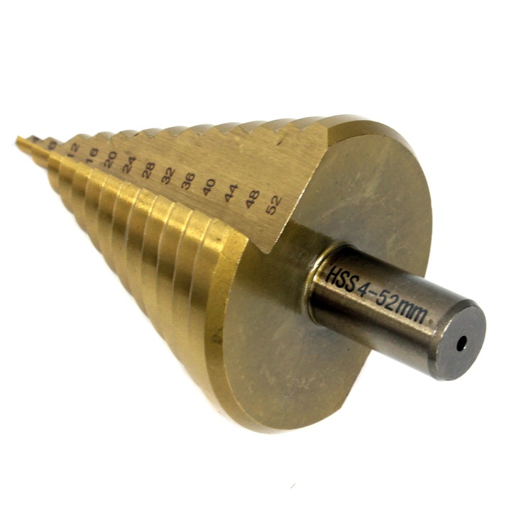 WIERTŁO STOŻKOWE WIELO STOPNIOWE CHOINKOWE TYTAN HSS DO METALU 4-52MM