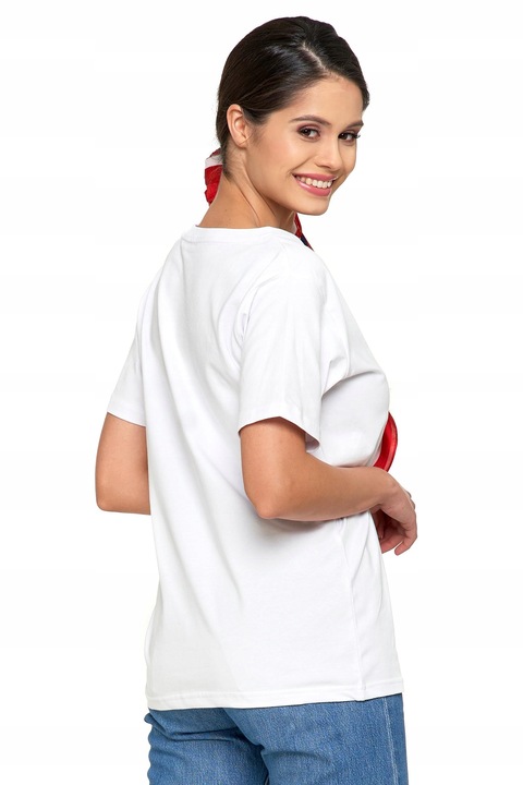 T-Shirt Damski Bawełna PREMIUM Luźna Koszulka Wygodna Dekolt V MORAJ L