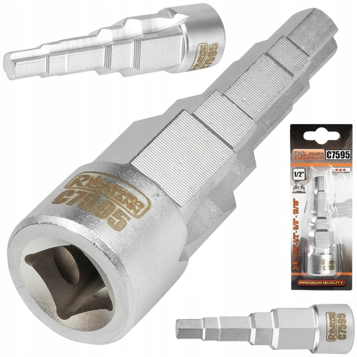 KLUCZ DO ŚRUBUNKÓW GRZEJNIKÓW STOPNIOWY Ø 1/2'' UNIWERSALNY SOLIDNY