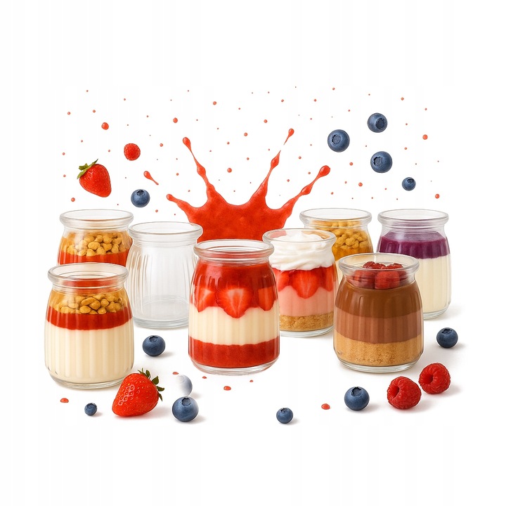 20x POJEMNIKI SŁOIKI NA DESERY 150ml SŁOIK PRĄZKI Na Deserki Do Deserów