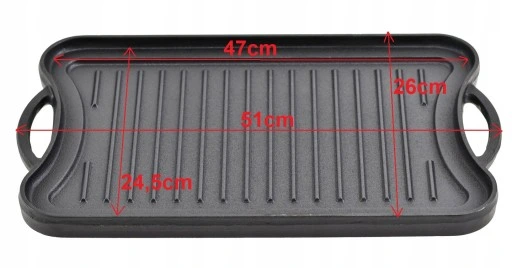 Płyta ŻELIWNA Grillowa na OGNISKO Grilla Patelnia Grill Dwustronna