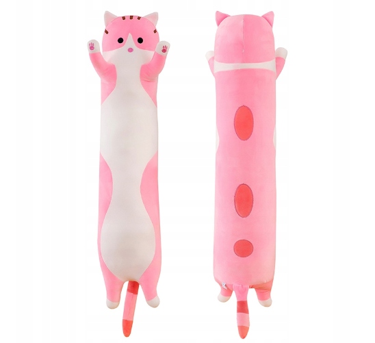 DŁUGI Kotek Poduszka Pluszak Kot Maskotka 70 CM