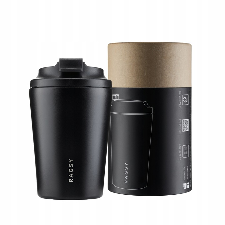 Kubek Termiczny ze stali nierdzewnej BPA FREE Simply Cup 340 ml - Black