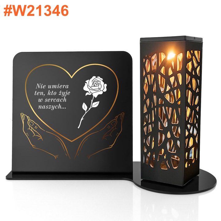 Znicz Solarny Led z Personalizacją na Grób Mamy Taty Babci Dziadka