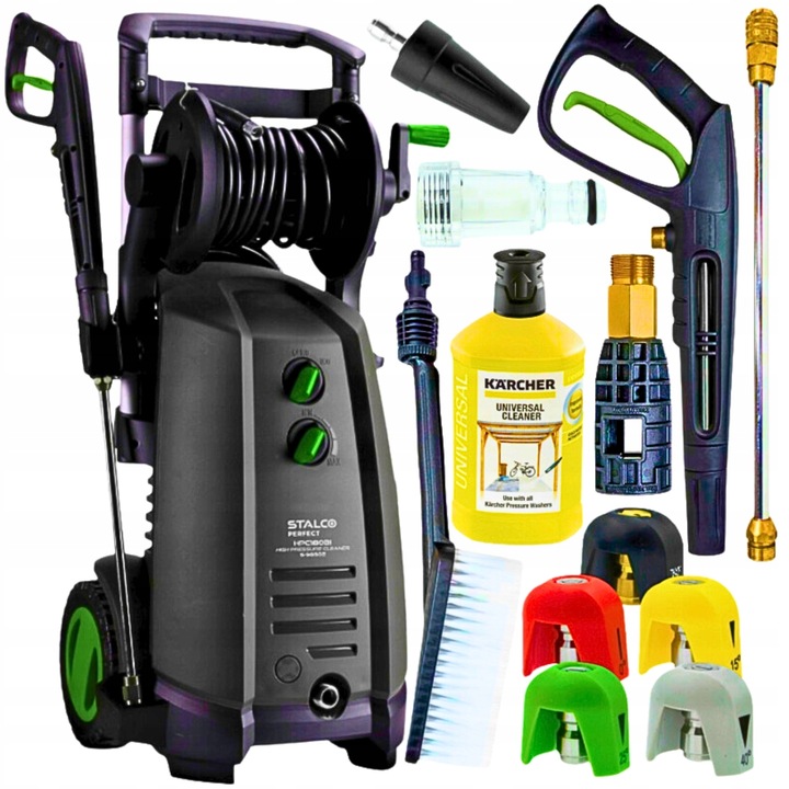 MYJKA CIŚNIENIOWA STALCO PRO 180 BAR ZESTAW PŁYN KARCHER POMPA MOSIĘŻNA