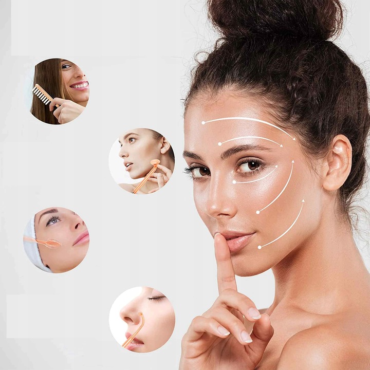 DARSONVAL DERMA WAND 4 PELOTY PIELĘGNACJA ELEKTRODY DO TWARZY WŁOSÓW