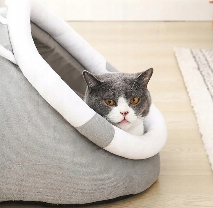 DOMEK DLA KOTA PLUSZOWY LEGOWISKO CIEPŁE MIĘKKIE BUDKA POSŁANIE