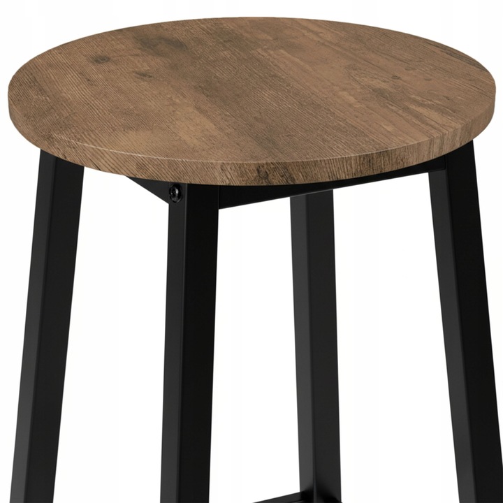 HOKER RUSTYKALNY TABORET STOŁEK OKRĄGŁY METALOWY BAROWY KUCHENNY LOFT