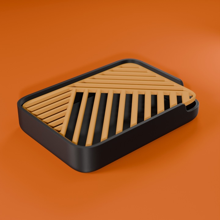 Mydelniczka wolnostojąca na blat z ociekaczem elegancka WZÓR LINES