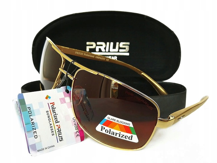 OKULARY MĘSKIE POLARYZACYJNE AVIATOR FLEKS ETUI