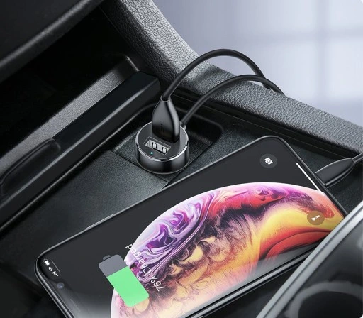BASEUS ŁADOWARKA SAMOCHODOWA 2x USB/2x ZAPALNICZKA