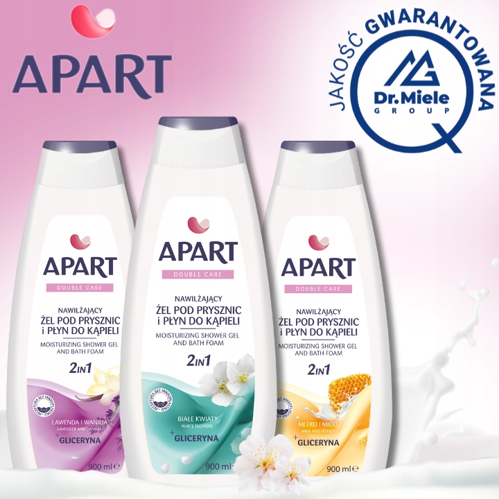 Apart nawilżający żel pod prysznic i Płyn do kąpieli 2w1 MIX Zestaw
