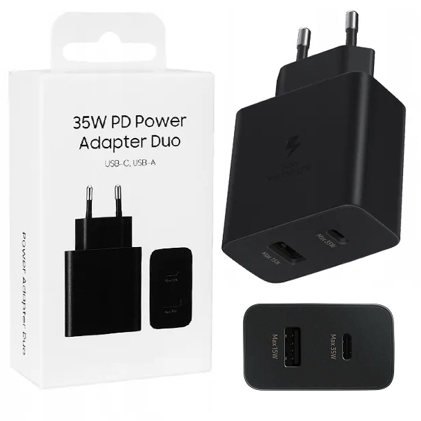 SZYBKA ŁADOWARKA DUO 2x USB 35W 1x USB-A + 1x USB-C DLA SAMSUNG GALAXY DUO