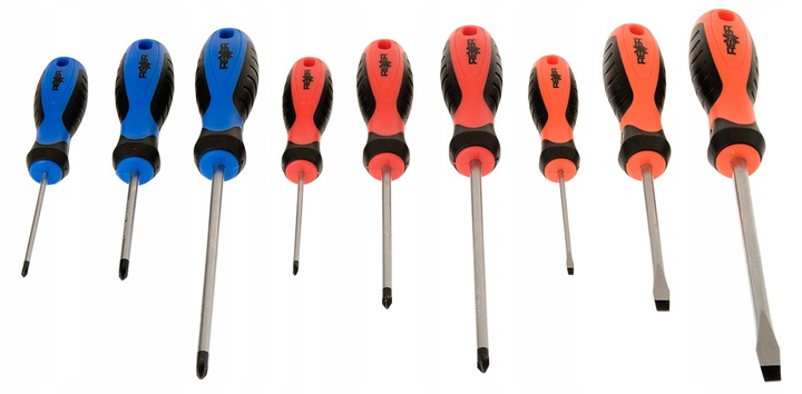 ZESTAW ŚRUBOKRĘTÓW WKRĘTAKÓW Z MAGNESEM 9 szt.